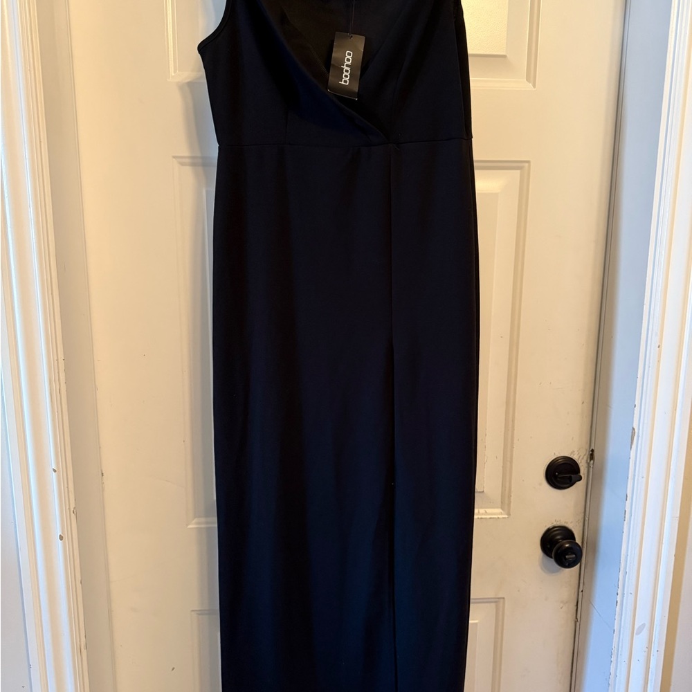 Boohoo Navy Midi Dress